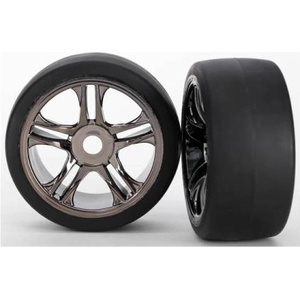 Traxxas колело, джанта Split-Spoke черен хром, гума slick S1 (2) (заден)