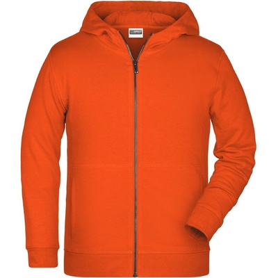James & Nicholson Detská mikina na zips z biobavlny 8026k Oranžová
