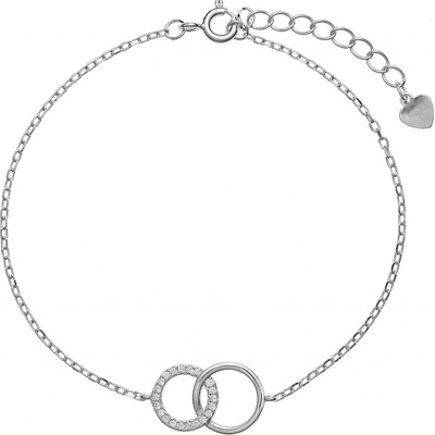 Again Jewelry strieborný náramok s prepojenými krúžkami AJNR0003