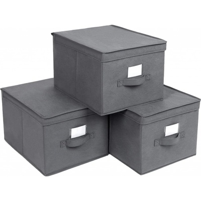 Songmics úložné boxy s vekom 3 ks RFB03G