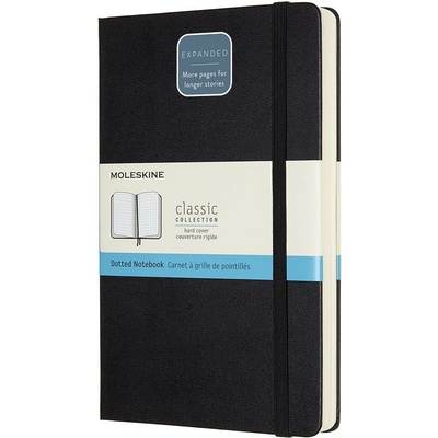 Moleskine L expanded tvrdé desky tečkovaný černý