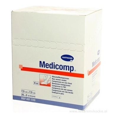 Paul Hartmann AG MEDICOMP kompres z netkaného textilu 7,5 x 7,5 cm 50 ks