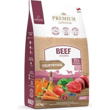 POKUSA Premium Selection Countryside - храна за пораснали кучета от всички породи, хипоалергенна формула, без зърно, с говеждо, 12 кг - Полша
