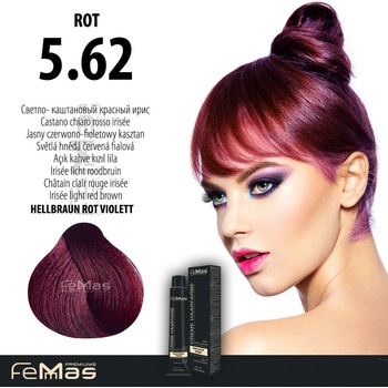 Femmas Barva na vlasy Světle hnědá červená fialová 5.62