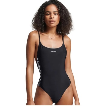 Superdry Бански костюм Superdry Code Essential Tape swimsuit - Black (Black)