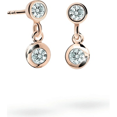 Danfil detské náušnice C1537 zo ružového zlata white puzeta