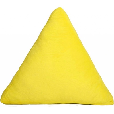 Domarex Tvar polštáře trojúhelník pevný žlutý plyš 3D 43x50x12