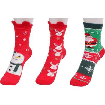 Image 1 of Коледен комплект дамски чорапи в червено и зелено