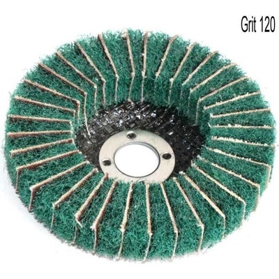 Brusný lamelový kotouč netkaná textilie 125x15x22 mm P120, zel.