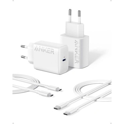 Anker 25W USB-C комплект 2бр. зарядни и 2 бр. USB-C кабели (B2652321)