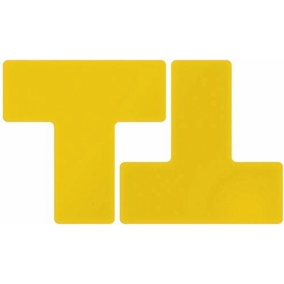 Podlahové značení - Dělící značka "T" 76,2 x 203,2 mm, 20 ks v balení, žlutá