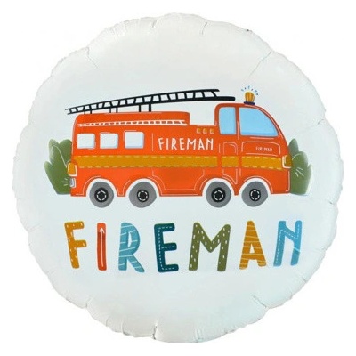 Godan Foliový balonek kulatý Hasiči Fireman 46 cm