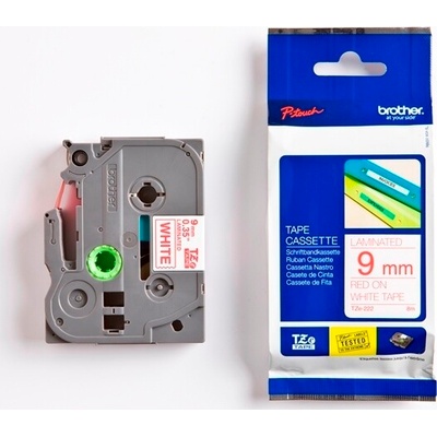 Páska BROTHER TZ222 Red On White Tape (9mm)
