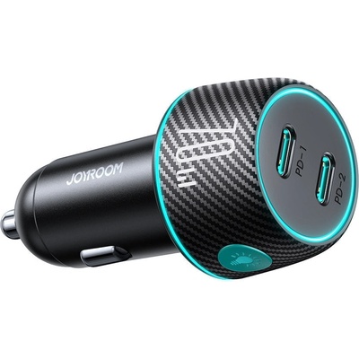 JOYROOM Зарядно за кола Joyroom JR-CCN02, 2x USB-C, 70W, с LED подсветка, черно (CCN02)