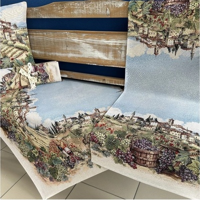 Tegatex Gobelínový ubrus - malebná toskánská vesnice 40x140 cm