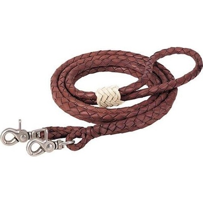 WEAVER Westernové kožené otěže Round Braided Latigo Rope – Zboží Dáma