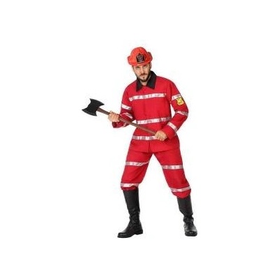 BigBuy Carnival Маскировъчен костюм за възрастни Пожарникар сапьор Червен xl Размер m/l