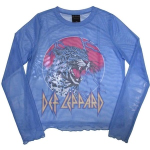 Def Leppard Lightning Leopard (Mesh) Blue L Дамски Риза (DEFLMCT43LBL03)