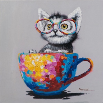 imageLAND АКРИЛНА КАРТИНА cat in coloured cup (350291)