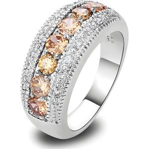 HARAHU Пръстен GA-1201 - Сребърен / Жълт / 52mm KP1201