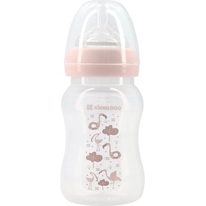 KikkaBoo Бебешко шише с широко гърло Kikkaboo - Flamingo, Pink, 240 ml (31302020072)