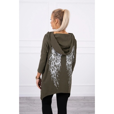 Fashionweek Dámska tunika s kapucňou a Anjelskými krídlami TC453 Khaki