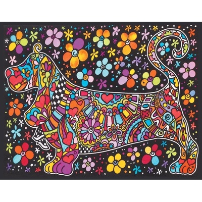 Omaľovánky Colorvelvet Zamatový obrázok Baset