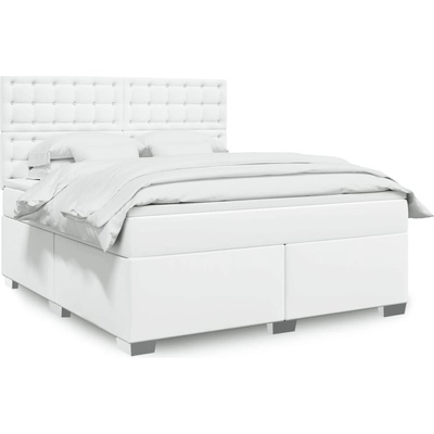 vidaXL 11461.3293033 Boxspring postel s matrací bílá umělá kůže
