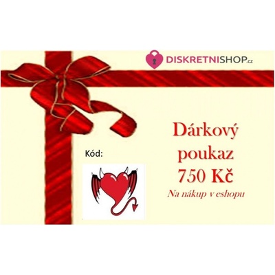 Kondomshop Dárkový poukaz - 750 Kč, platnost 6 měsíců
