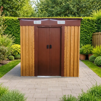 BestBerg BBSH-406W 2,25 m² 121 x 194 x 192 cm dekor dreva/hnedá