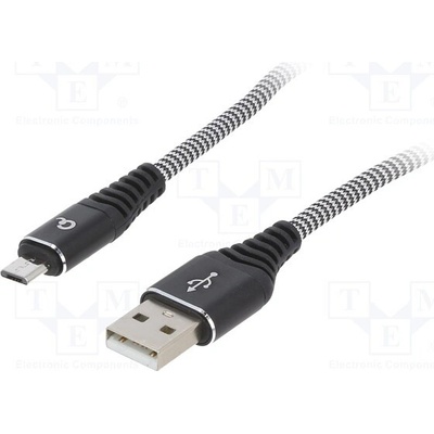 Gembird CC-USB2B-AMMBM-2M-BW USB 2.0 USB A vidlice USB B micro vidlice