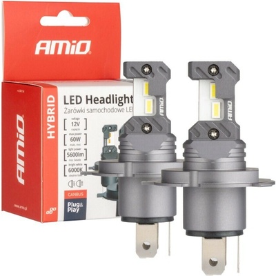 LED žárovky hlavního svícení Hybrid série H4 H19 6000K Canbus 60W AMIO-04114 2 ks – Sleviste.cz