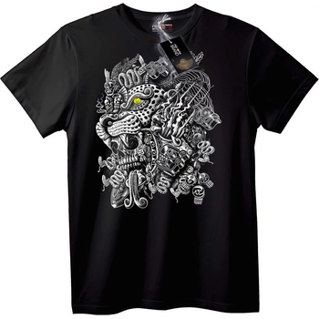 NOONEBRAND Тениска Племенно черепно изкуство - 2XL, Black