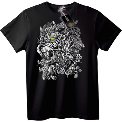 NOONEBRAND Тениска Племенно черепно изкуство - 2XL, Black