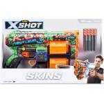 ZURU Детска играчка X Shot SKINS Бластер с барабани с 12 меки стрели Dread