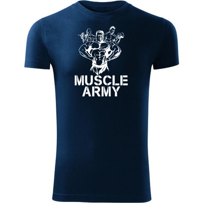 Dragowa fitness tričko muscle army team modré