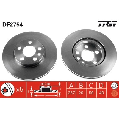 Brzdový kotúč TRW DF2754