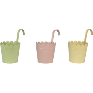 Decoris САКСИЯ КРЪГЛА МЕТАЛНА С КУКИ 870738 Ø16х26см МИСК ЦВЕТОВЕ (870738)