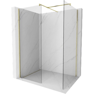 Mexen Kioto стена за душ с Walk-in 130 x 80 см, прозрачна, златно обработена - 800-130-202-55-00-080 (800-130-202-55-00-080)