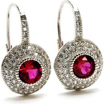 Rafity stříbrné náušnice s turmalínem a zirkony E0009KL-11