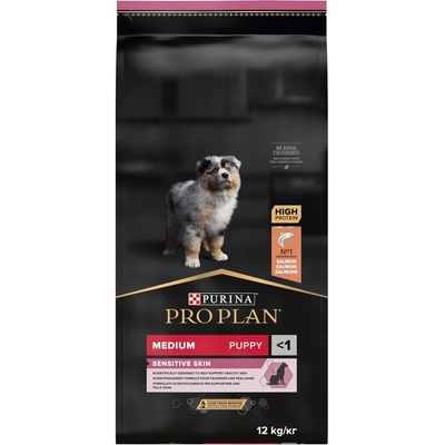 PRO PLAN Dog Medium Puppy SENSITIVE SKIN- за малки кученца от средни породи с чувствителна кожа сьомга - 12 кг