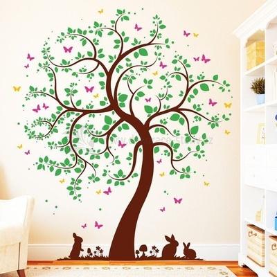 Dekoracie-steny.sk - 698 - Dekorácia na stenu - Farebný strom - 120 x 140 cm
