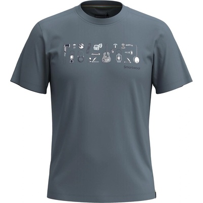 Smartwool Мъжка тениска Gone Camping Graphic Short Sleeve Tee Sl Everyday PEWTER BLUE - XL (SW002468L88)
