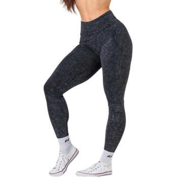 Nebbia Washed fitness legíny s vysokým pásom GYM WARRIOR 776 black