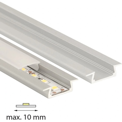 ML-761.025.02.2 Vestavný hliníkový profil VR, 22x7 mm, včetně matného difuzoru, 2 m