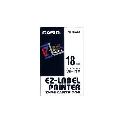 Páska do tiskárny štítků Casio XR-18WE1 18mm černý tisk/bílý podklad