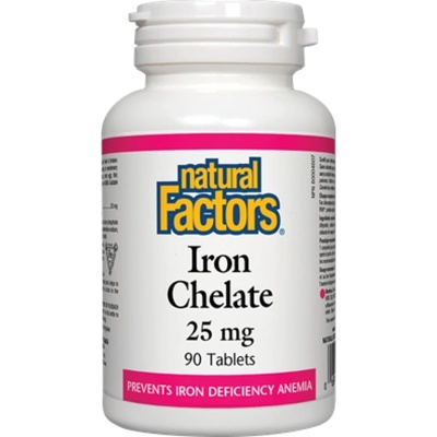 Natural Factors Iron Chelate 25 mg [90 Таблетки]