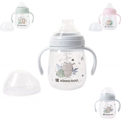 KikkaBoo hrnek se silikonovým pítkem 240ml Savanna Blue