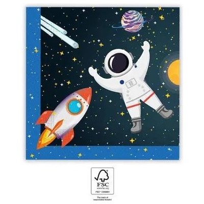 PartyDeco obrúsky papírové EKO Raketa 33x33 cm 20 ks