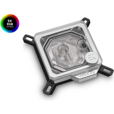 EKWB Воден охладител за процесор EK-Velocity RGB - Nickel + Plexi